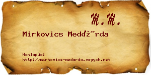 Mirkovics Medárda névjegykártya